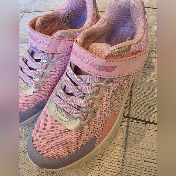 Skechers Microspec Max Pink Big Girl's Size 1 No Tie Laces - Picture 3 of 11